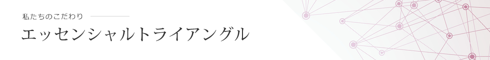 私たちのこだわり - エッセンシャルトライアングル